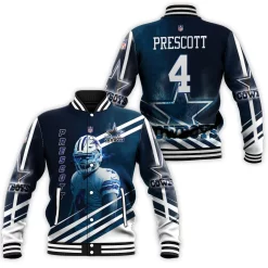 Dak Prescott 4 Dallas Cowboys 3d Baseball Jacket