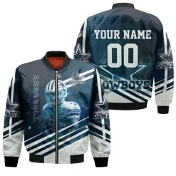 Dak Prescott 4 Dallas Cowboys 3d Personalized Bomber Jacket