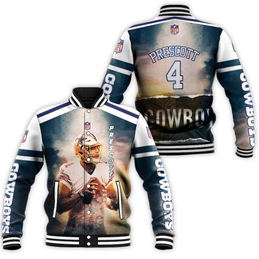 Dak Prescott 4 Dallas Cowboys3d Baseball Jacket