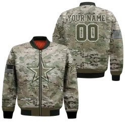 Dallas Cowboys Camouflage Pattern 3d Personalized Bomber Jacket