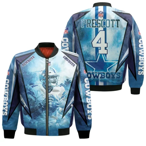 Dallas Cowboys Dak Prescott 4 3d Bomber Jacket