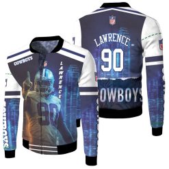 Dallas Cowboys Demarcus Lawrence 90 3d Fleece Bomber Jacket