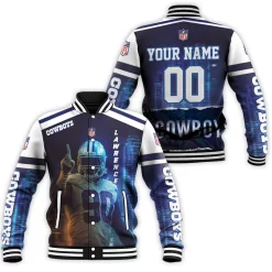 Dallas Cowboys Demarcus Lawrence 90 3d Personalized Baseball Jacket