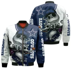 Dallas Cowboys Jack Skellington And Zero Bomber Jacket