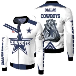 Dallas Cowboys Logo Nfl 3d Jersey Fleece Bomber Jacket