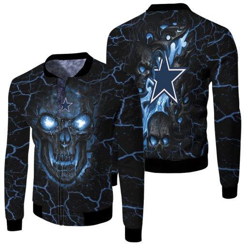 Dallas Cowboys Skull 3d Jersey Fleece Bomber Jacket