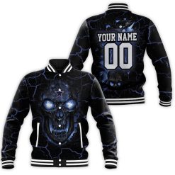 Dallas Cowboys Skull 3d Personalized Baseball Jacket