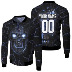 Dallas Cowboys Skull 3d Personalized Fleece Bomber Jacket