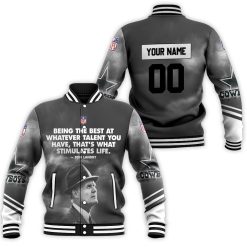 Dallas Cowboys Tom Landry Quote Personalized Baseball Jacket