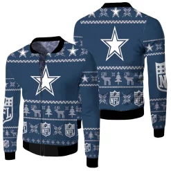 Dallas Cowboysnfl Ugly Sweatshirt Christmas 3d Fleece Bomber Jacket