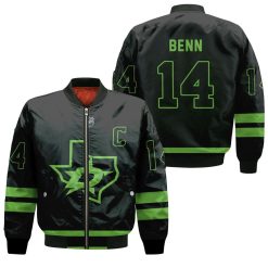 Dallas Stars Jamie Benn Nhl 2020 Black Jersey Inspired Bomber Jacket