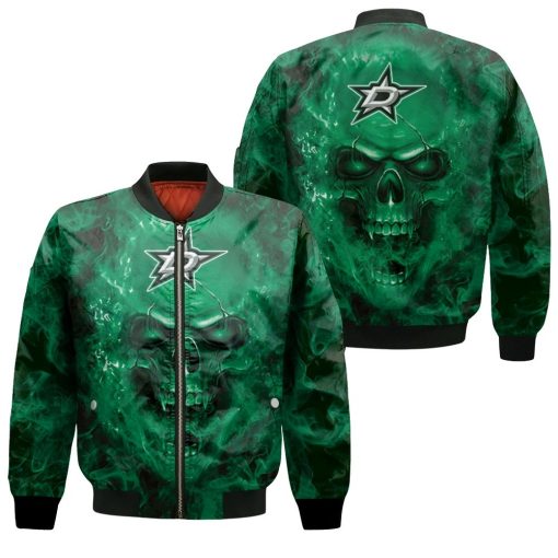 Dallas Stars Nhl Fans Skull Bomber Jacket