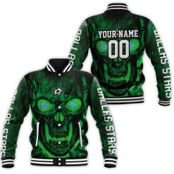 Dallas Stars Skull 3d Personalized Baseball Jacket