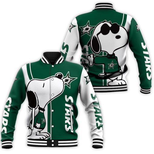 Dallas Stars Snoopy Lover 3d Printed Baseball Jacket