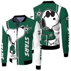 Dallas Stars Snoopy Lover 3d Printed Fleece Bomber Jacket