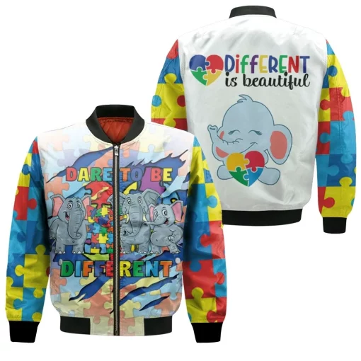 Dare To Be Different Elephant Family Bomber Jacket