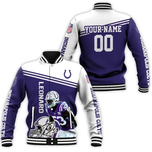 Darius Leonard Colts 3d Personalized Baseball Jacket