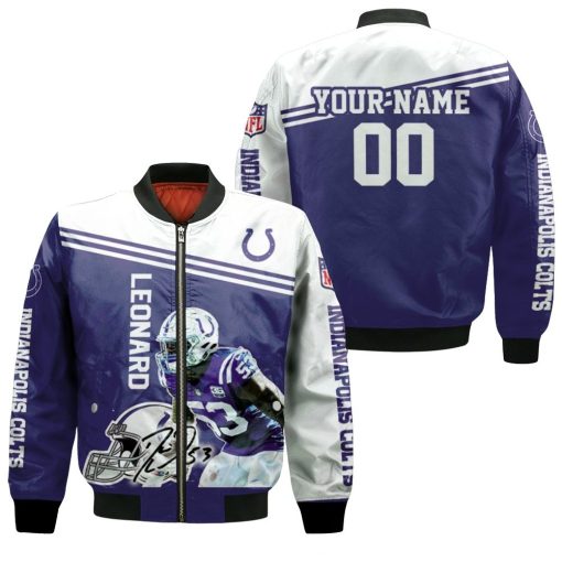 Darius Leonard Colts 3d Personalized Bomber Jacket