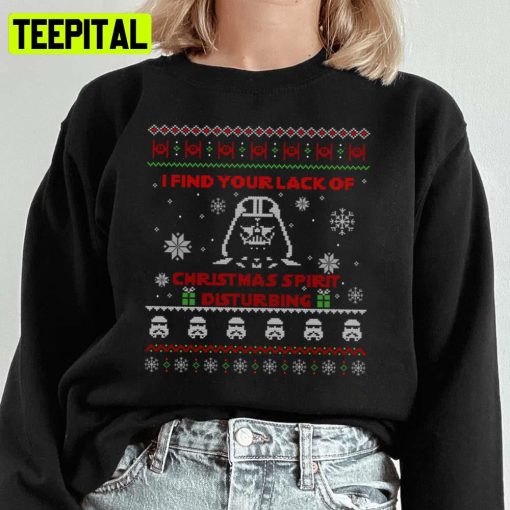 Darth Holidays Knit Pattern Ugly Unisex Sweatshirt