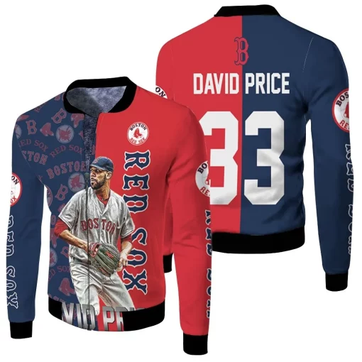 David Price Boston Red Sox 33 Fleece Bomber Jacket