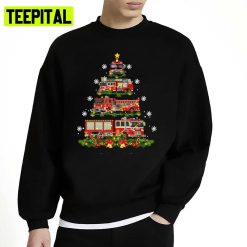 Decor Firefighter Truck Christmas Tree Funny Christmas Unisex Sweatshirt