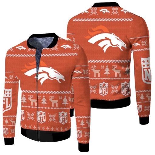 Denver Broncos Nfl Ugly Sweatshirt Christmas 3d Fleece Bomber Jacket