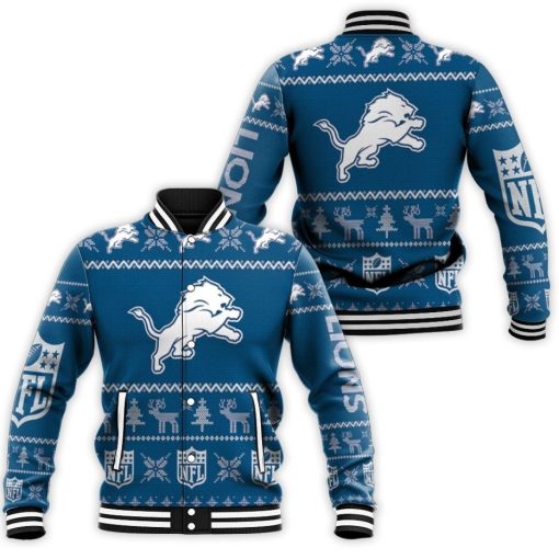 Detroit Lions Nfl Ugly Sweatshirt Christmas 3d Baseball Jacket