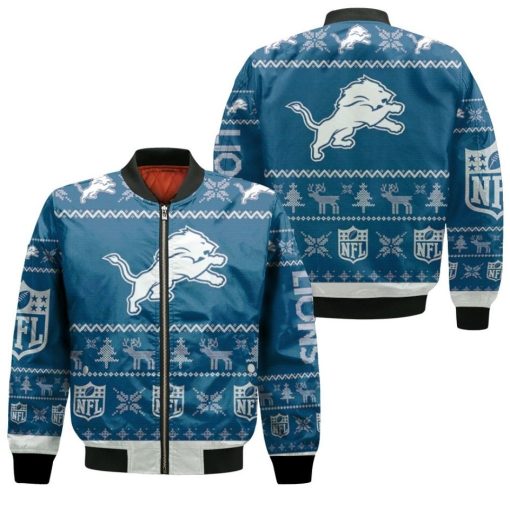 Detroit Lions Nfl Ugly Sweatshirt Christmas 3d Bomber Jacket