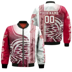 Detroit Red Wings Nhl 3d Personalized Bomber Jacket