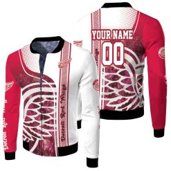 Detroit Red Wings Nhl 3d Personalized Fleece Bomber Jacket