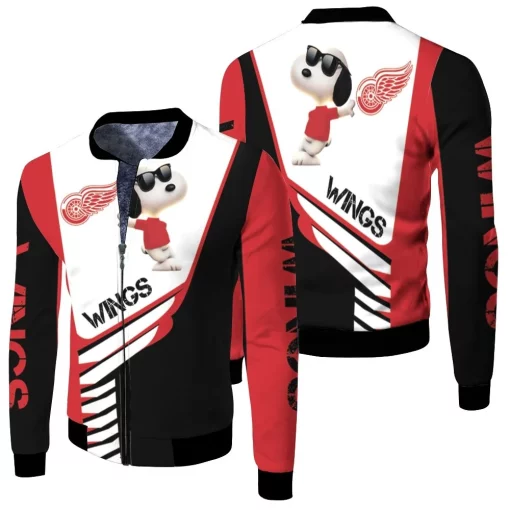 Detroit Red Wings Snoopy For Fans 3d Fleece Bomber Jacket