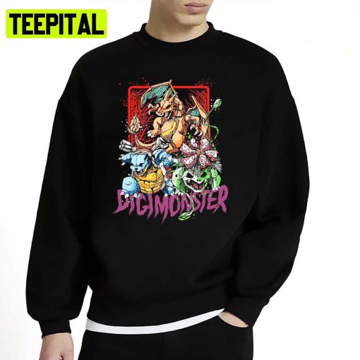 Digiman Moster Halloween Spooky Illustration Unisex Sweatshirt