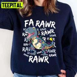 Dinosaur Rawr Wraped By Christmas Light Unisex Sweatshirt