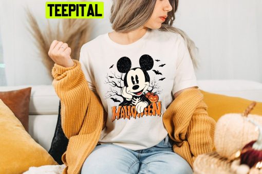 Disney Mickey Skeleton Halloween Trending Unisex Shirt