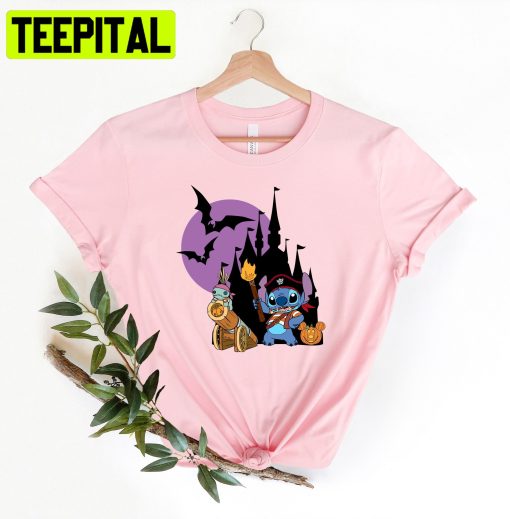 Disney Stitch Pumpkin Vampier HalloweenTrending Unisex Shirt