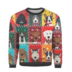 Dog Face Christmas Ugly  3D Sweatshirt