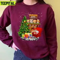 Dogs The Fireplace Merry Christmas Dog Unisex Sweatshirt