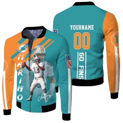 Dolphins Dan Marino 3d Personalized Fleece Bomber Jacket