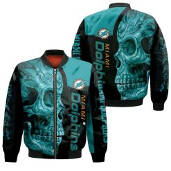 Dolphins Nfl Skull 3d Jersey Bomber Jacket