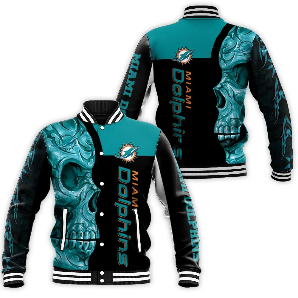 Dolphins Nfl Skull 3d Printed Baseball Jacket – Teepital – Everyday New  Aesthetic Designs