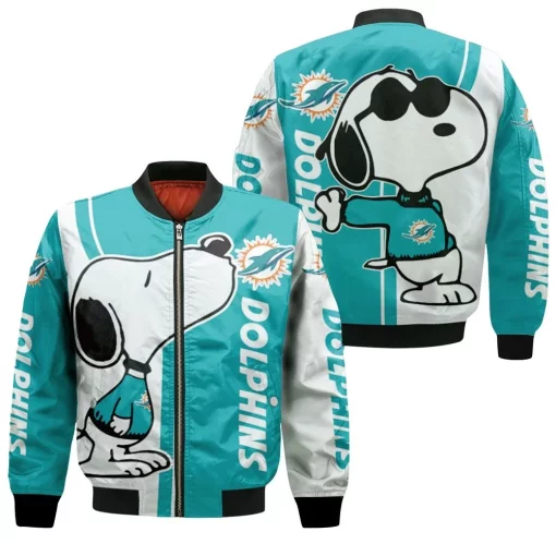 Dolphins Snoopy Lover 3d Printed Bomber Jacket