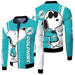 Dolphins Snoopy Lover 3d Printed Fleece Bomber Jacket