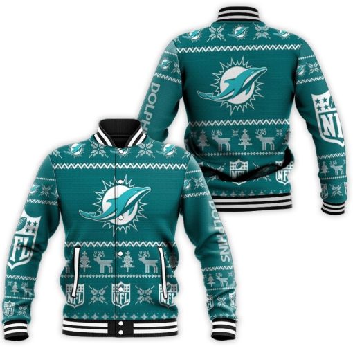 Dolphins Ugly Sweatshirt Christmas 3d Baseball Jacket