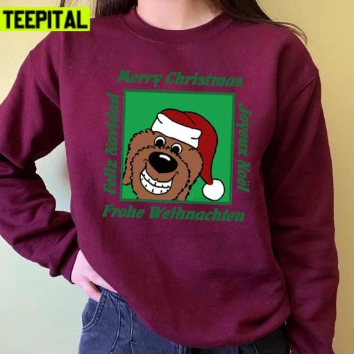 Doodle Brown Christmas Feliz Navidad Frohe Weihnachten Unisex Sweatshirt