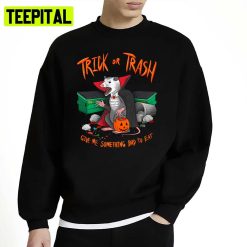 Dracula Opossum Edition Halloween Illustration Trick Or Trash Unisex Sweatshirt