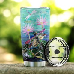 Dragonfly Lotus Flower Stainless Steel Cup