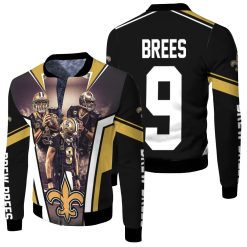 Drew Brees New Orleans Saints 3d Fleece Bomber Jacket