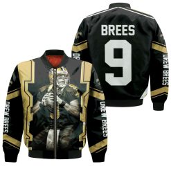 Drew Brees New Orleans Saints Black Bomber Jacket