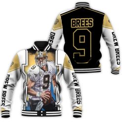 Drew Brees New Orleans Saints Colorful Background Baseball Jacket