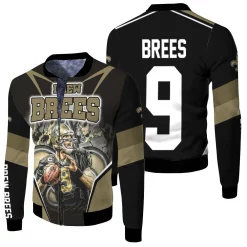 Drew Brees New Orleans Saints Oil Painting Fleece Bomber Jacket